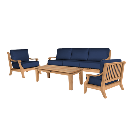 Sonoma Teak Navy Outdoor Club Chair with Sunbrella® Cushion - Ornate Home