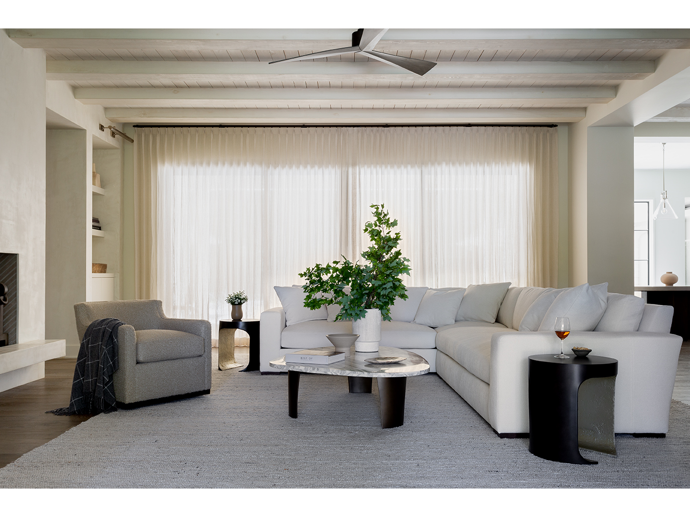 Sonora Blakened Bronze/Silver Leaf Side Table - Ornate Home