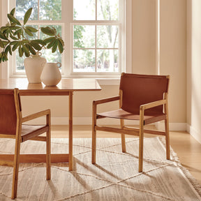 Sonora Chestnut Tan Leather Dining Chair - Ornate Home