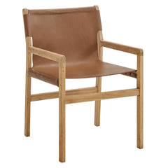 Sonora Chestnut Tan Leather Dining Chair - Ornate Home