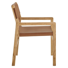 Sonora Chestnut Tan Leather Dining Chair - Ornate Home