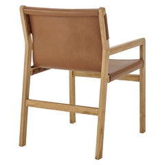 Sonora Chestnut Tan Leather Dining Chair - Ornate Home