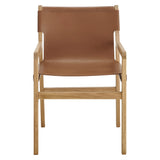 Sonora Chestnut Tan Leather Dining Chair - Ornate Home