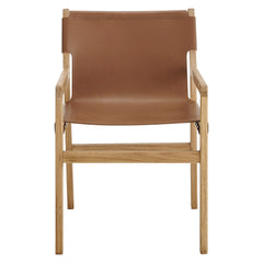 Sonora Chestnut Tan Leather Dining Chair - Ornate Home