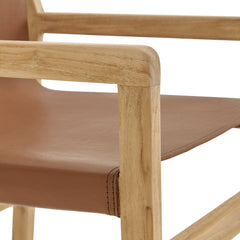 Sonora Chestnut Tan Leather Dining Chair - Ornate Home