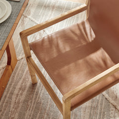 Sonora Chestnut Tan Leather Dining Chair - Ornate Home