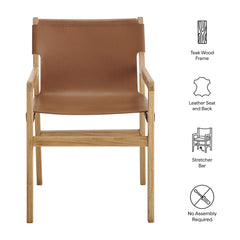 Sonora Chestnut Tan Leather Dining Chair - Ornate Home