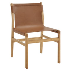Sonora Chestnut Tan Leather Dining Side Chair - Ornate Home