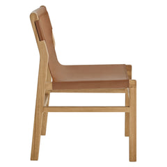 Sonora Chestnut Tan Leather Dining Side Chair - Ornate Home