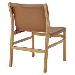 Sonora Chestnut Tan Leather Dining Side Chair - Ornate Home