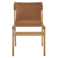 Sonora Chestnut Tan Leather Dining Side Chair - Ornate Home