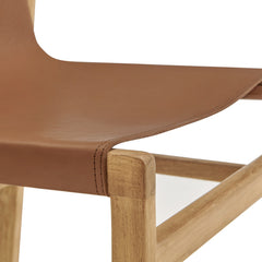 Sonora Chestnut Tan Leather Dining Side Chair - Ornate Home