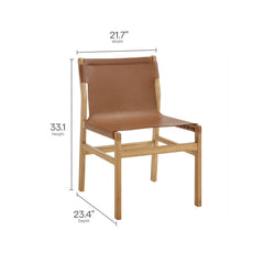 Sonora Chestnut Tan Leather Dining Side Chair - Ornate Home