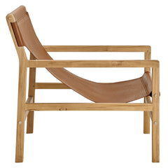 Sonora Chestnut Tan Leather Sling Chair - Ornate Home