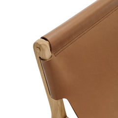 Sonora Chestnut Tan Leather Sling Chair - Ornate Home