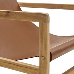 Sonora Chestnut Tan Leather Sling Chair - Ornate Home