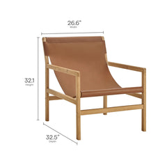 Sonora Chestnut Tan Leather Sling Chair - Ornate Home
