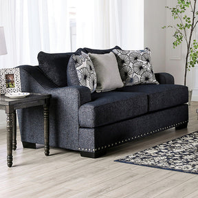 Sonora Dark Navy Loveseat - Ornate Home