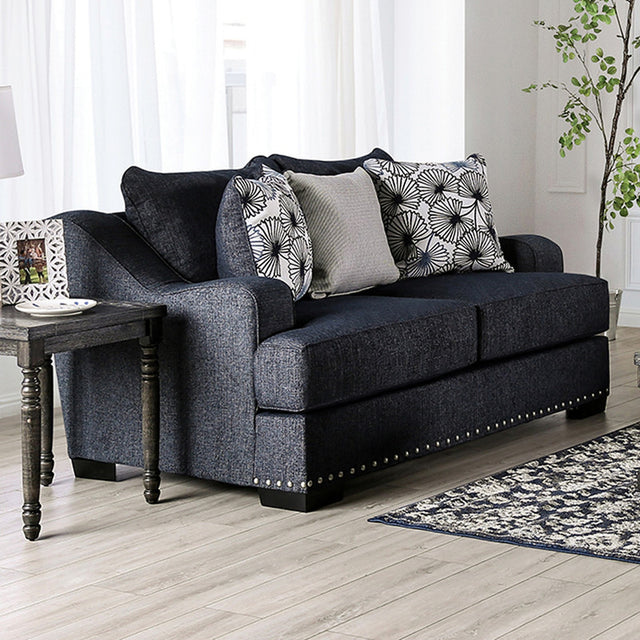 Sonora Dark Navy Loveseat - Ornate Home