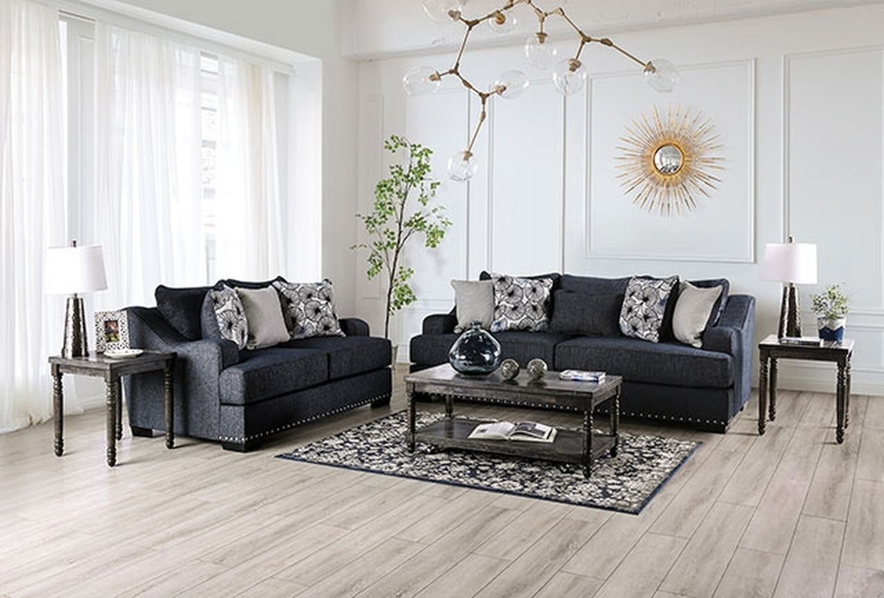 Sonora Dark Navy Loveseat - Ornate Home