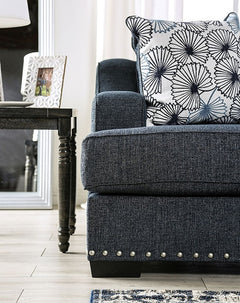 Sonora Dark Navy Loveseat - Ornate Home