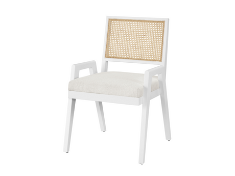 Sonora Ivory/Glacier/Cane Arm Chair (Set of 2) - Ornate Home