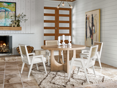 Sonora Ivory/Glacier/Cane Arm Chair (Set of 2) - Ornate Home