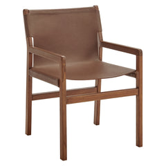 Sonora Nutmeg Brown Leather Dining Chair - Ornate Home