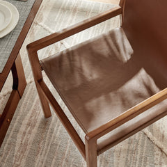 Sonora Nutmeg Brown Leather Dining Chair - Ornate Home