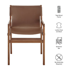 Sonora Nutmeg Brown Leather Dining Chair - Ornate Home