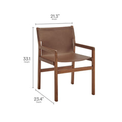 Sonora Nutmeg Brown Leather Dining Chair - Ornate Home