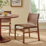 Sonora Nutmeg Brown Leather Dining Side Chair - Ornate Home