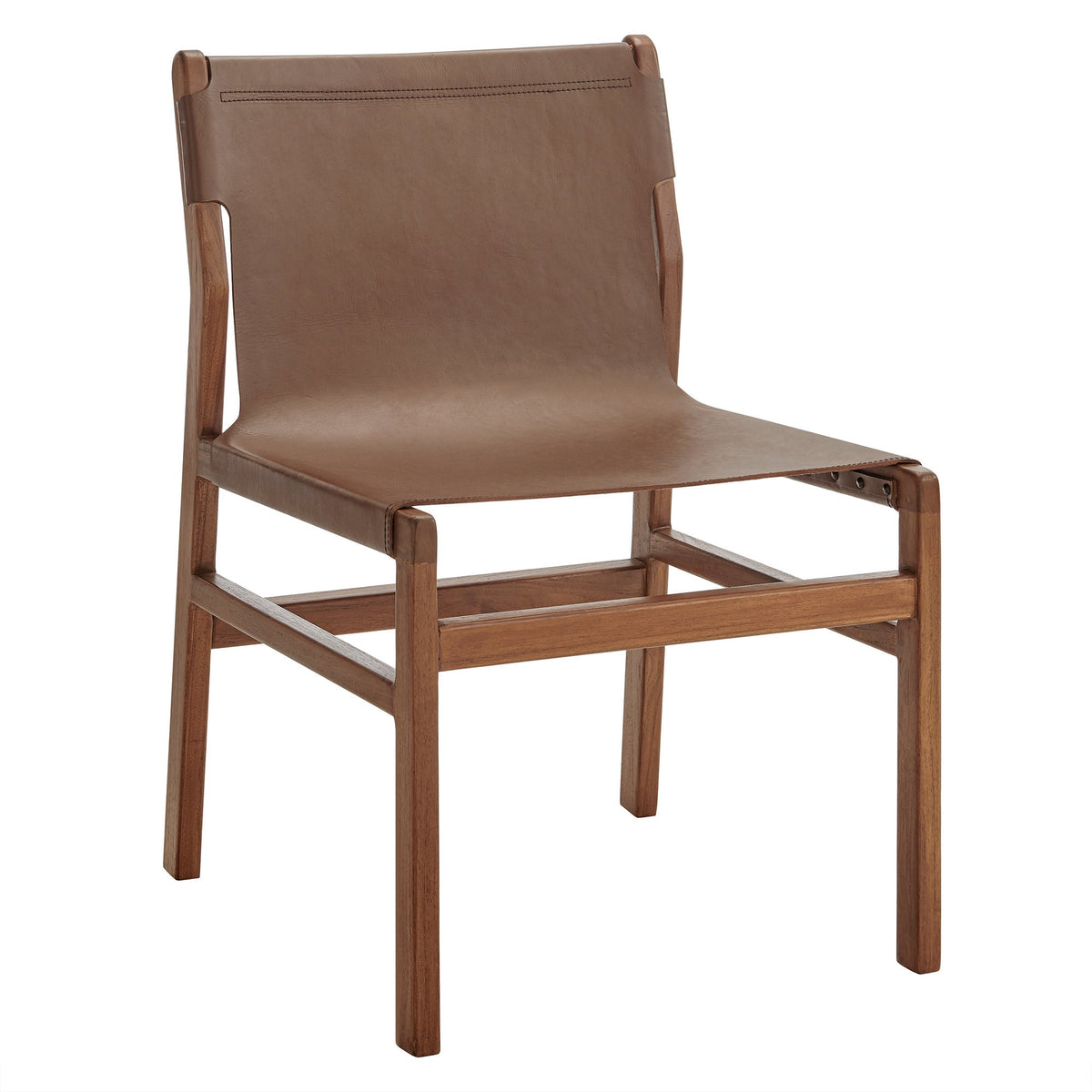 Sonora Nutmeg Brown Leather Dining Side Chair - Ornate Home