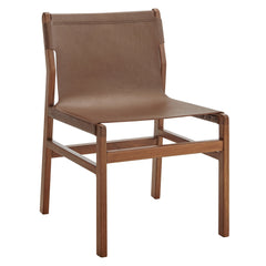 Sonora Nutmeg Brown Leather Dining Side Chair - Ornate Home