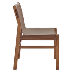 Sonora Nutmeg Brown Leather Dining Side Chair - Ornate Home