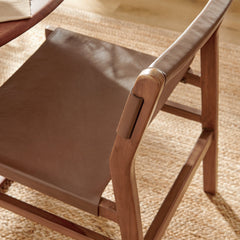 Sonora Nutmeg Brown Leather Dining Side Chair - Ornate Home