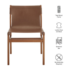 Sonora Nutmeg Brown Leather Dining Side Chair - Ornate Home