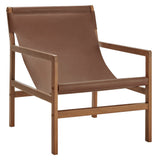 Sonora Nutmeg Brown Leather Sling Chair - Ornate Home