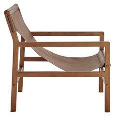 Sonora Nutmeg Brown Leather Sling Chair - Ornate Home