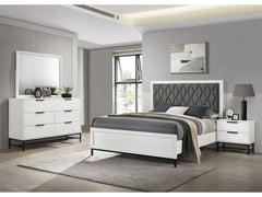 Sonora White 4-piece Eastern King Bedroom Set - Ornate Home