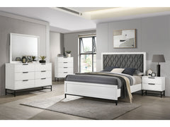 Sonora White 5-piece Eastern King Bedroom Set - Ornate Home