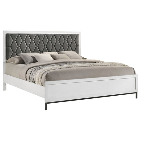 Sonora White Eastern King Panel Bed - Ornate Home