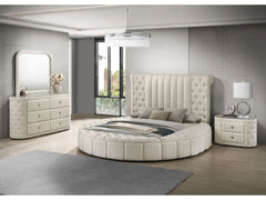 Sonya Ivory 4-piece Upholstered Eastern King Bedroom Set - Ornate Home