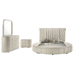 Sonya Ivory 4-piece Upholstered Queen Bedroom Set - Ornate Home