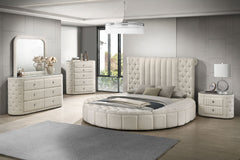 Sonya Ivory 5-drawer Upholstered Bedroom Chest of Drawers - Ornate Home