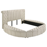 Sonya Ivory 5-piece Upholstered Eastern King Bedroom Set - Ornate Home