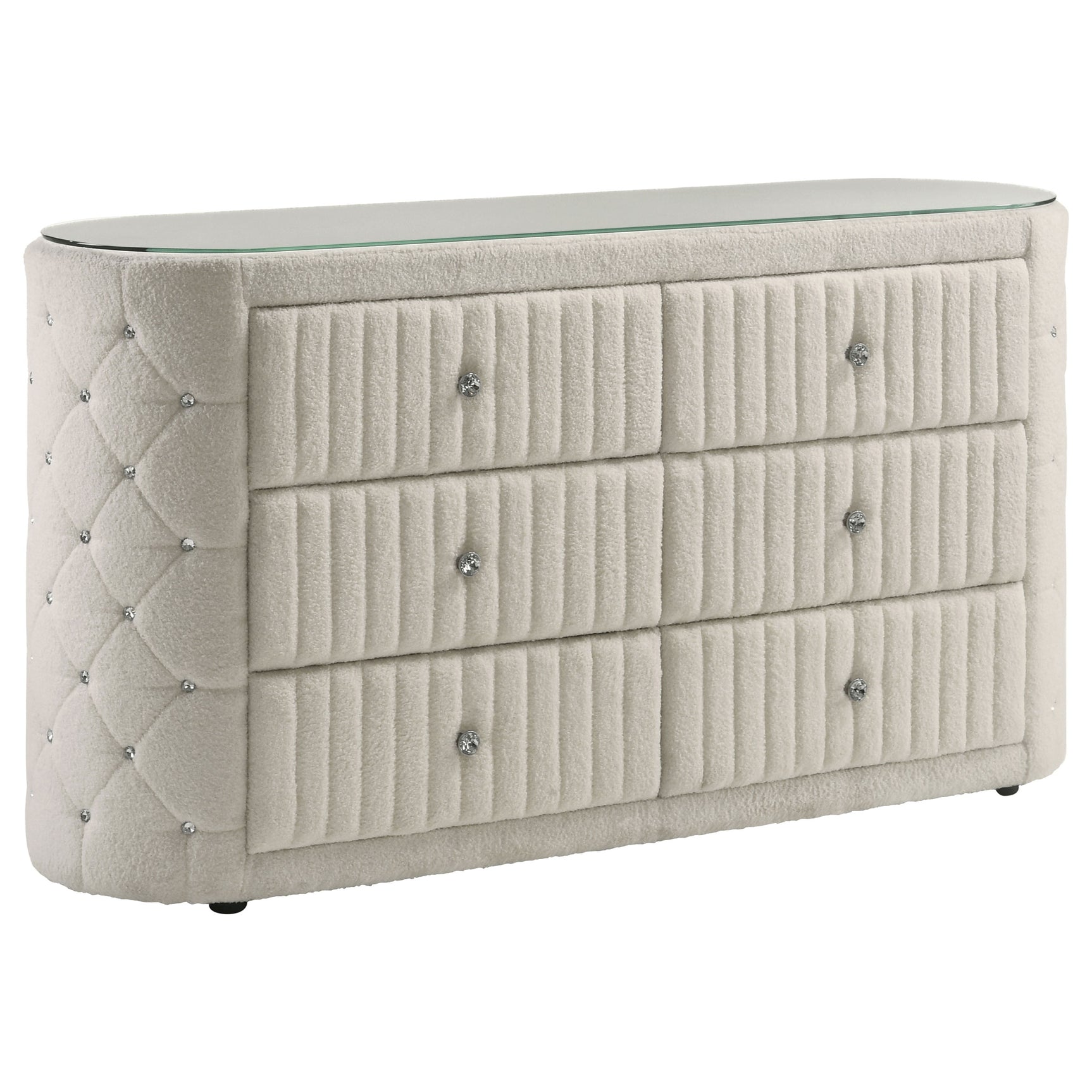 Sonya Ivory 5-piece Upholstered Eastern King Bedroom Set - Ornate Home