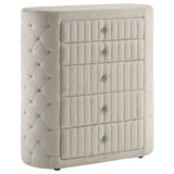 Sonya Ivory 5-piece Upholstered Eastern King Bedroom Set - Ornate Home