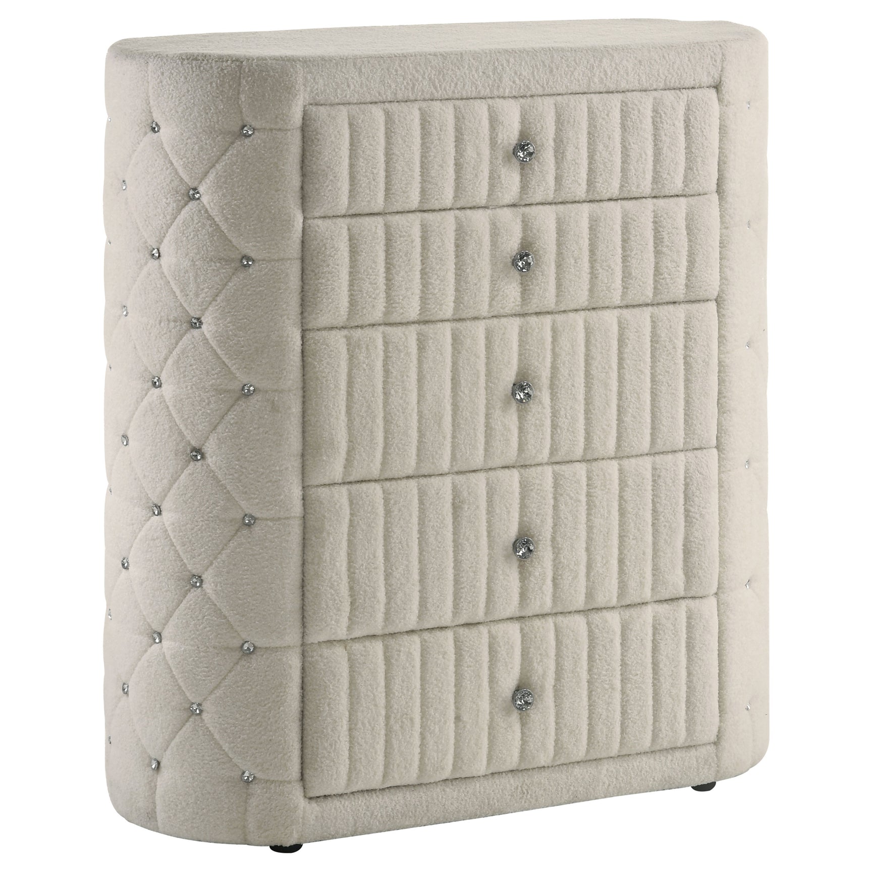 Sonya Ivory 5-piece Upholstered Eastern King Bedroom Set - Ornate Home