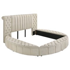Sonya Ivory 5-piece Upholstered Queen Bedroom Set - Ornate Home